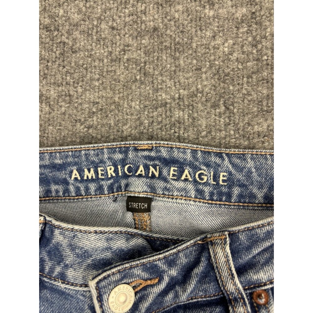 American Eagle Jeans Womens 4 Blue Highest Rise Mom Jean Stretch Distressed - Picture 2 of 9
